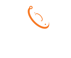 DIME Logo White and Orange Vertical